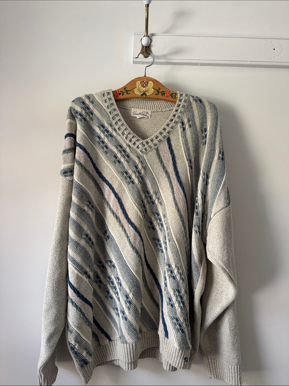 “Granola” Arnold Palmer Men’s V-Neck Patterned Sweater